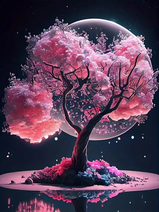 Tree + Moon 20x30